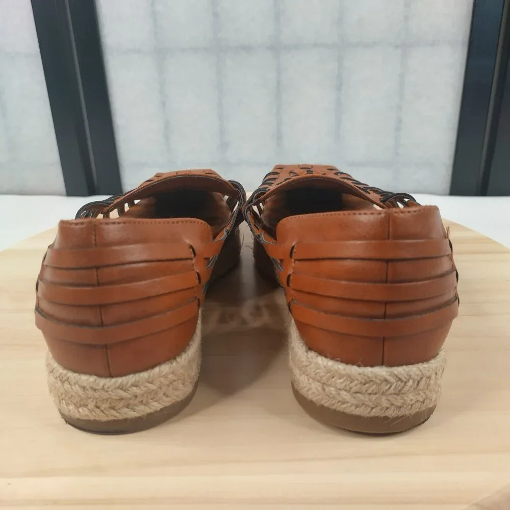 Sam & Libby Asha Espadrille Summer Sandals Shoes Brown Women US 7